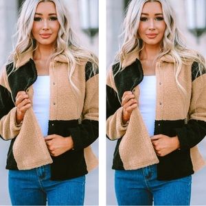 Color Block Sherpa Jacket